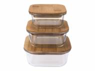 Set 3 contenitori in vetro con coperchio