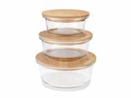 Set 3 contenitori in vetro con coperchio