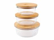Set 3 contenitori in vetro con coperchio