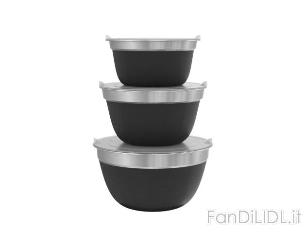 Set ciotole in acciaio con coperchio , prezzo 7.99 EUR 
Set ciotole in acciaio ...
