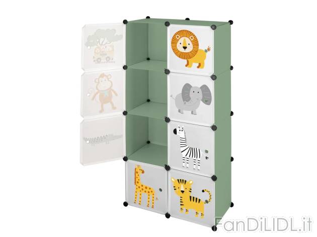 Scaffale per bambini , prezzo 39.99 EUR 
Scaffale per bambini 
- 8 scomparti richiudibili
- ...