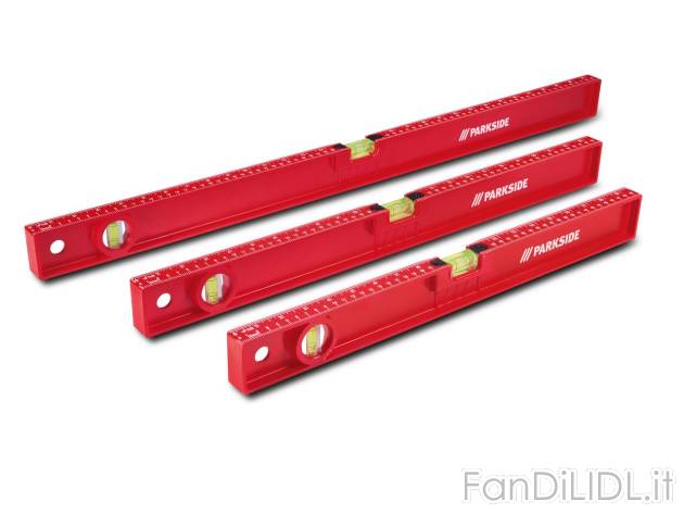 Set livelle , prezzo 8.99 EUR 
Set livelle 3 pezzi 
- Scala stampata in cm e pollici
- ...