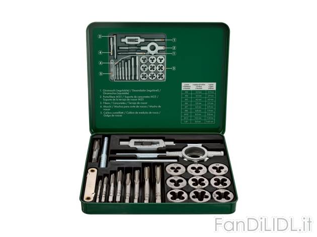 Set maschi e filiere , prezzo 12.99 EUR 
Set maschi e filiere 21 pezzi 
- Per ...
