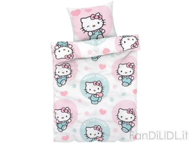 Parure copririumino singolo Hello Kitty, , prezzo 19.99 EUR 
Parure copririumino ...