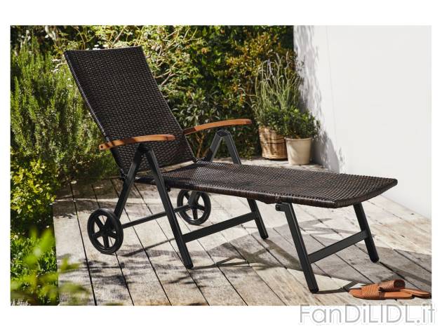 Lettino sdraio da giardino con rotelle , prezzo 99 EUR 
Lettino sdraio da giardino ...