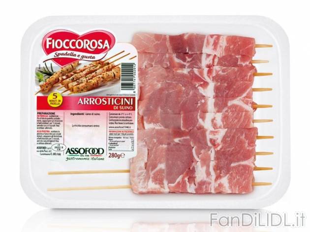 Arrosticini di suino , prezzo 2,89 &#8364; per 280 g, € 10,32/kg EUR. 
- ...
