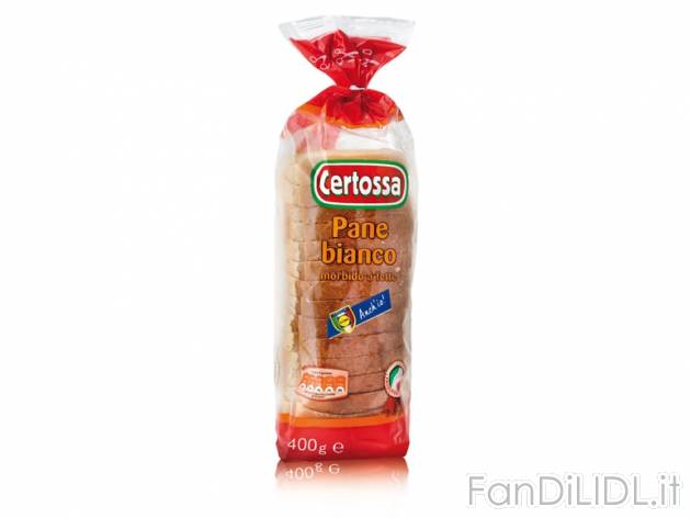 Pane bauletto bianco a fette , prezzo 0,69 &#8364; per 400 g - confezione