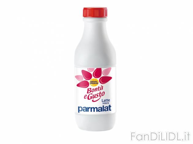 Latte intero UHT , prezzo 2,56 &#8364; per 3x 1 l, € 0,85/l EUR. 
- Per iniziare ...