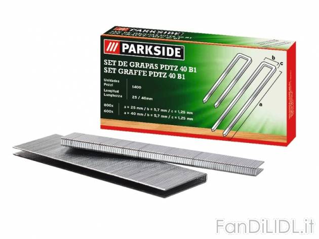 Set graffe o chiodi Parkside, prezzo 2,99 &#8364; per Al set 
- Per le comuni ...