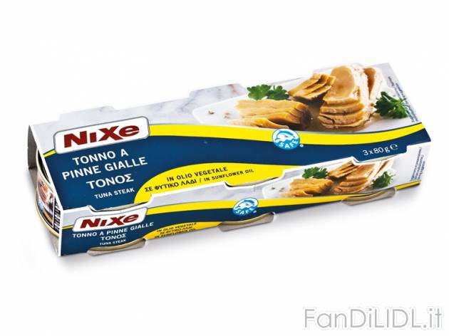Tonno pinne gialle in olio vegetale , prezzo 1,49 &#8364; per 156 g (peso sgocciolato), ...