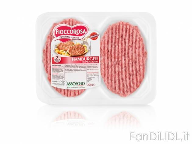 Hamburger di suino con prosciutto delicato , prezzo 1,79 &#8364; per 2x 100 ...