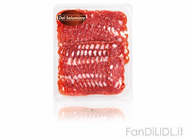 Spianata romana Dal Salumiere, prezzo 1,49 &#8364; per 120 g, € 12,42/kg EUR. ...