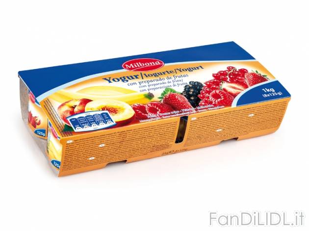 Yogurt magro , prezzo 1,29 &#8364; 1 kg 
-      Con polpa di frutta