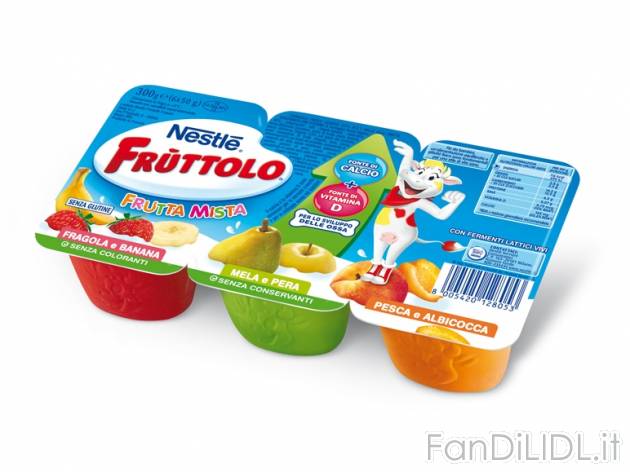 Fruttolo Mix , prezzo 1,29 &#8364; per 300 g, € 4,30/kg EUR. 
- La merenda ...