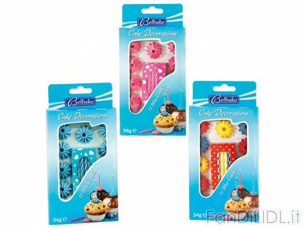 Decorazioni di zucchero per torte e dolci/ candeline di cera Belbake, prezzo 1,29 ...