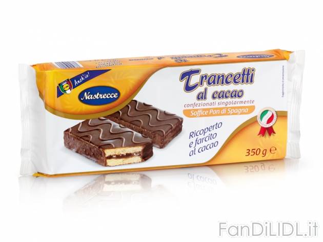 Trancetti al cacao Nastrecce, prezzo 0,99 &#8364; per 350 g, € 2,83/kg EUR. ...