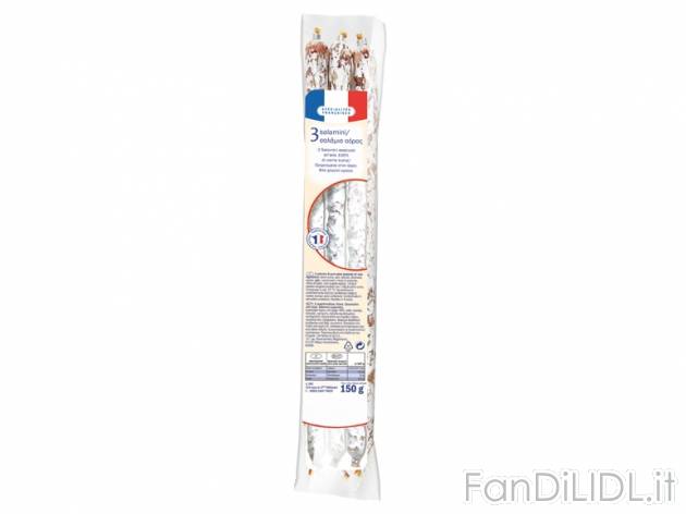 Salamini di puro suino , prezzo 1,79 &#8364; per 3x 50 g, € 11,93/kg EUR. ...