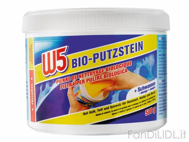 Pasta ad azione pulente con spugna W5, prezzo 2,49 &#8364; per 500 g, € 4,98/kg ...