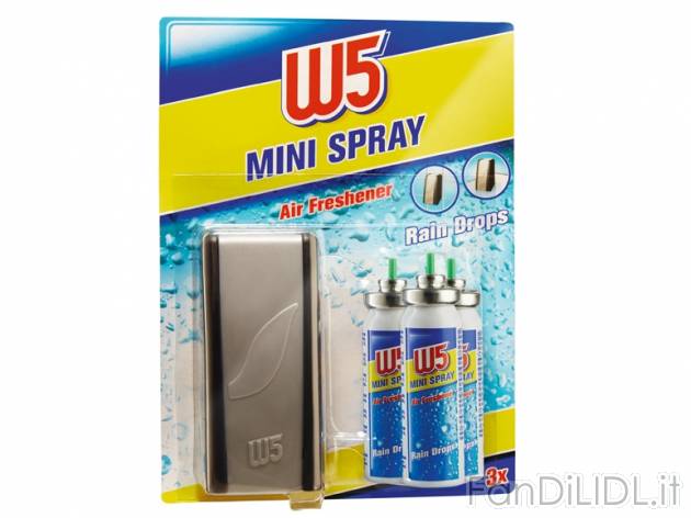 Mini spray W5, prezzo 2,49 &#8364; per 3x 15 ml, 100 ml= 5,53 EUR. 
- Delicate ...