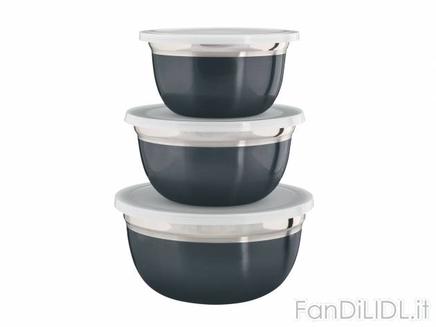 Set ciotole in acciaio, 3 pezzi , prezzo 6.99 &#8364; 
- Adatto per frigorifero ...