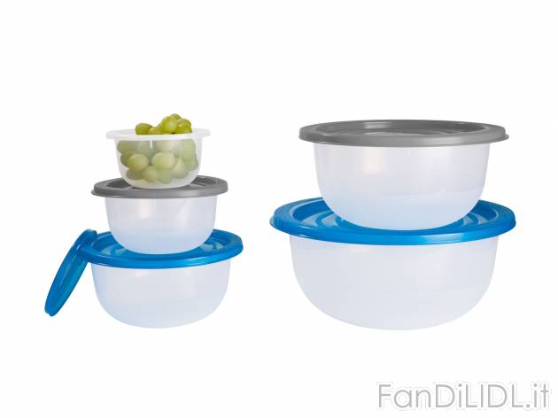 Set ciotole , prezzo 4.99 &#8364;  
-  ca. 5 / 3 / 1,6 / 0,8 / 0,4 l