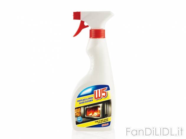 Pulisci vetro per camino e stufa W5, prezzo 1,99 &#8364; per 500 ml, € 3,98/l EUR.