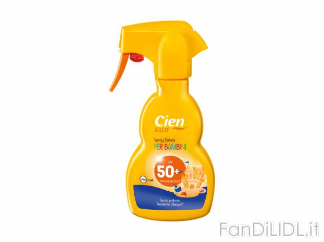 Spray solare per bambini SPF 50+ , prezzo 5.99 &#8364; 
- Protegge la pelle ...