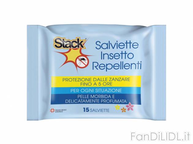 Salviette insetto repellenti “Stack” , prezzo 2.49 &#8364; per Alla confezione ...