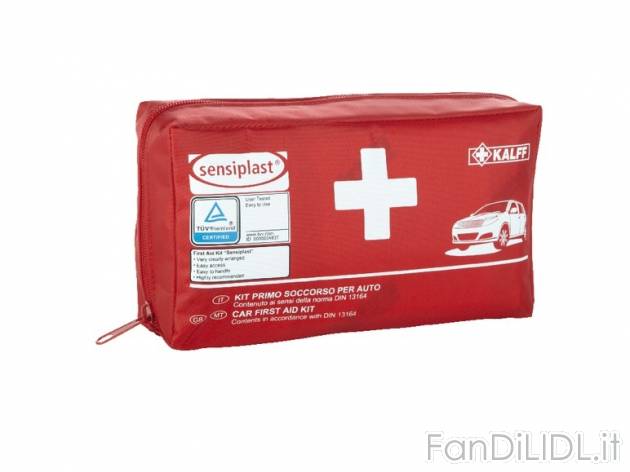 Kit primo soccorso per auto Sensiplast, prezzo 5,99 &#8364; per Al kit 
- Con ...