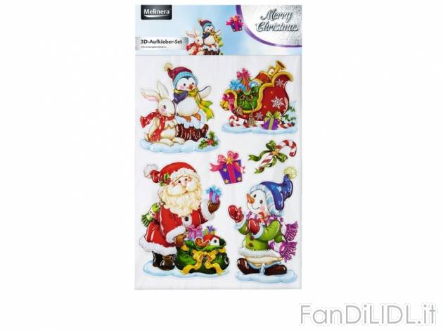 Adesivi natalizi 3D Melinera, prezzo 1,99 &#8364; per Al set 
- Buona tenuta ...
