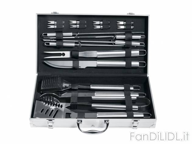 Set utensili per grill in valigetta, 18 pezzi , prezzo 19.99 &#8364;