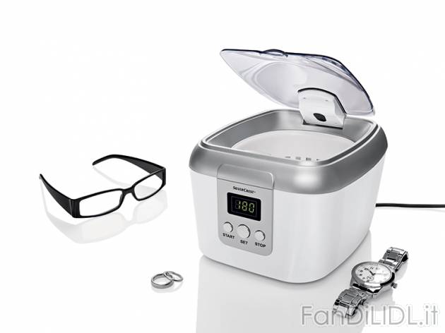 Pulitore ad ultrasuoni Silvercrest, prezzo 24,99 &#8364; per Alla confezione ...
