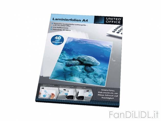 Fogli per plastificatore United Office, prezzo 3,99 &#8364; per Alla confezione ...