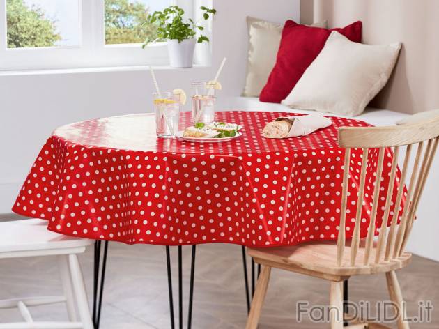 Tovaglia 130x160 cm o Ø 160 cm , prezzo 4.99 &#8364; 
- Con rivestimento antimacchia ...