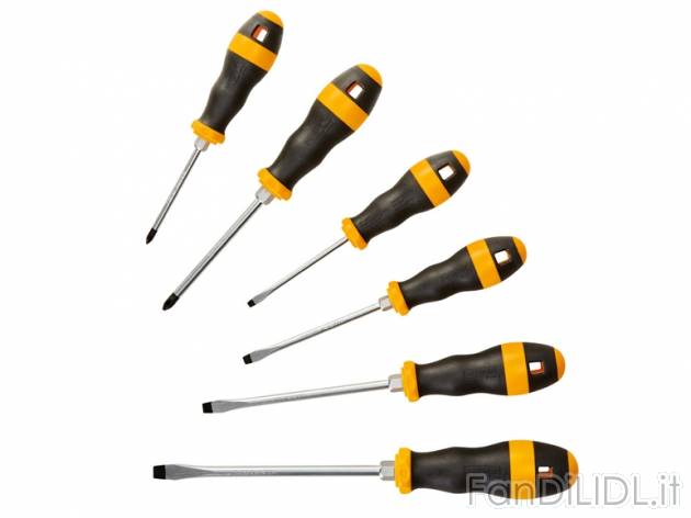 Set cacciaviti Powerfix, prezzo 6,99 &#8364; per Al set 
- Con punte magnetiche ...
