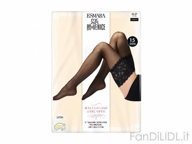 Calze autoreggenti Esmara, prezzo 2,99 &#8364; per Alla confezione 
- Con elegante ...
