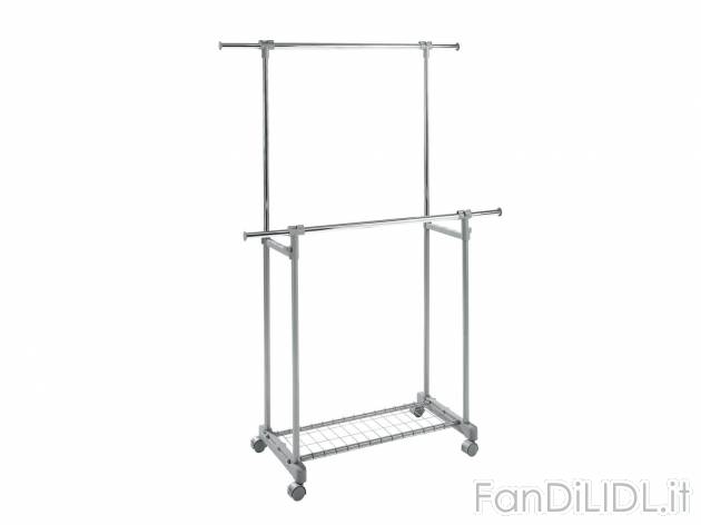 Stander appendiabiti doppio con rotelle , prezzo 19.99 &#8364; 
- Aste regolabili ...