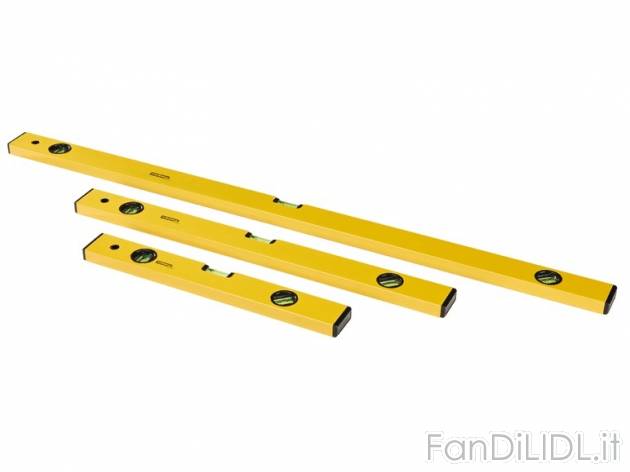 Set livelle Powerfix, prezzo 9,99 &#8364; per Al set 
- 3 livelle a bolla per ...
