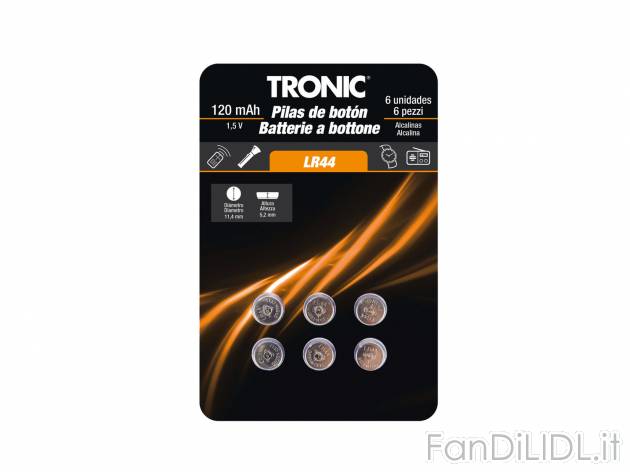 Batterie a bottone, 6 pezzi , prezzo 1.99 &#8364; 
A scelta fra:
- Alcaline ...