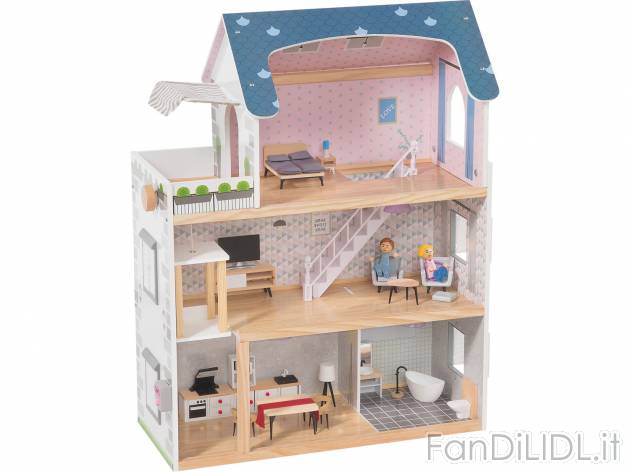Casa delle bambole in legno , prezzo 59.00 &#8364; 
- Con personaggi e oggetti ...