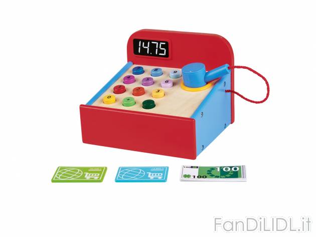 Gioco cassa, bilancia o cassetta alimentare in legno , prezzo 9.99 &#8364;