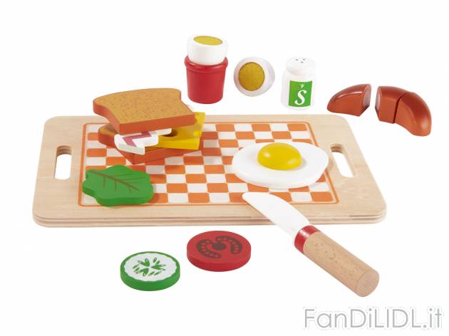 Set alimenti giocattolo in legno , prezzo 6.99 &#8364;
