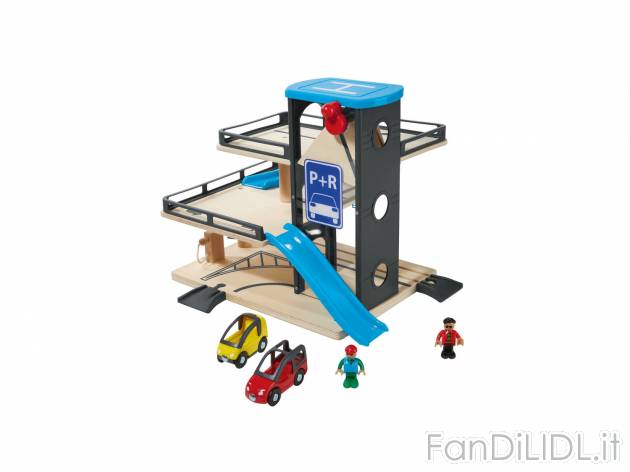 Set parcheggio multipiano, aeroporto, porto o binari per gioco pista in legno , ...