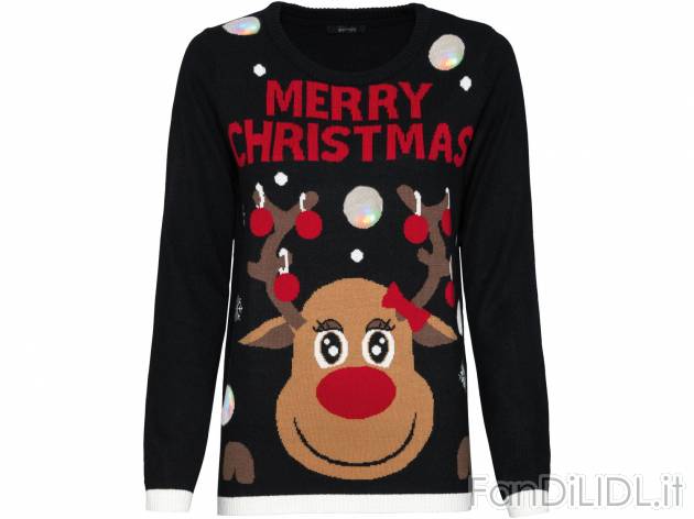 Pullover natalizio da donna Con le renne , prezzo 9.99 &#8364;  
-  Modello con LED