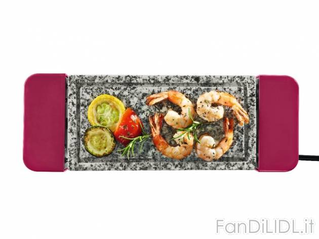 Mini raclette Silvercrest, prezzo 9,99 &#8364; per Alla confezione 
- A) Piastra ...