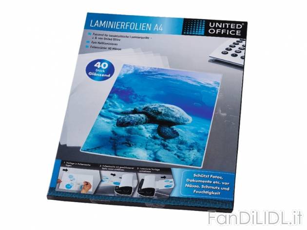 Fogli per plastificatore United Office, prezzo 2,99 &#8364; per Alla confezione ...
