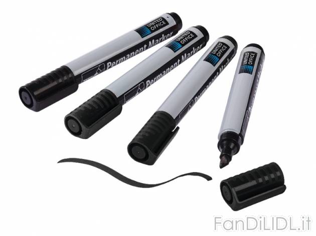Marcatore indelebile, 4 pezzi United Office, prezzo 1,49 &#8364; per Alla confezione ...