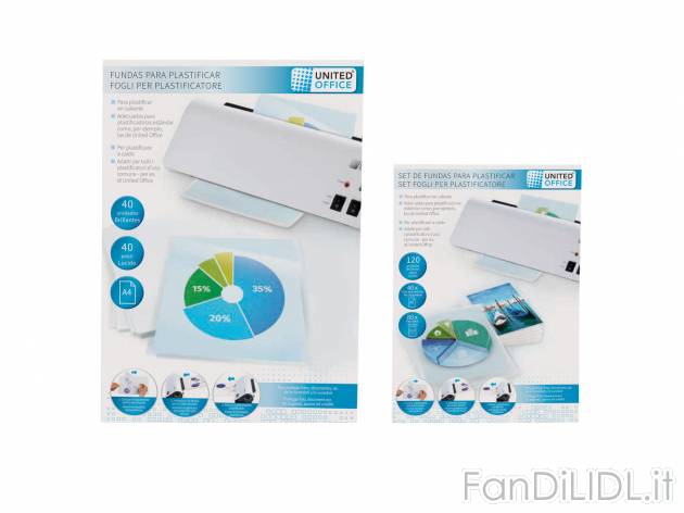Fogli per plastificatore , prezzo 2.99 &#8364; 
- A4, 40 pezzi o
- A5, 40 ...