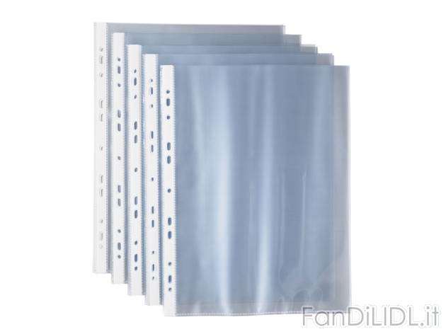 Buste trasparenti A4, 50 pezzi , prezzo 1.49 &#8364; 
- Con fori universali ...
