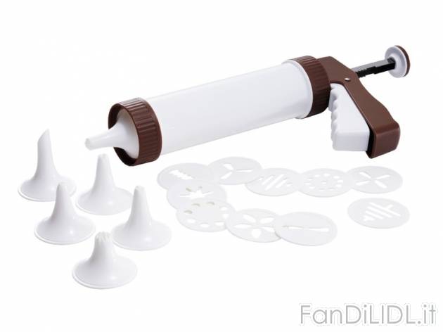 Pressa per biscotti Ernesto, prezzo 3,99 &#8364; 
- 10 dischi decorativi e 6 ...